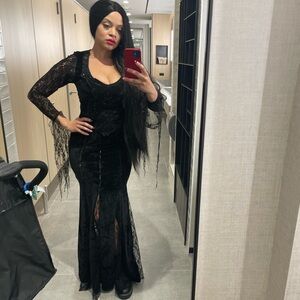 Frightfully Beautiful Black Velvet Gown